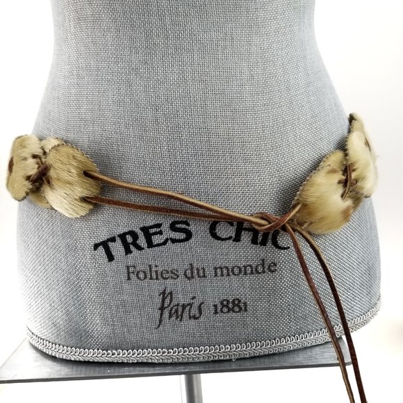 Unknown Accessories - Vintage Genuine Cowhide and Leather Boho Belt
